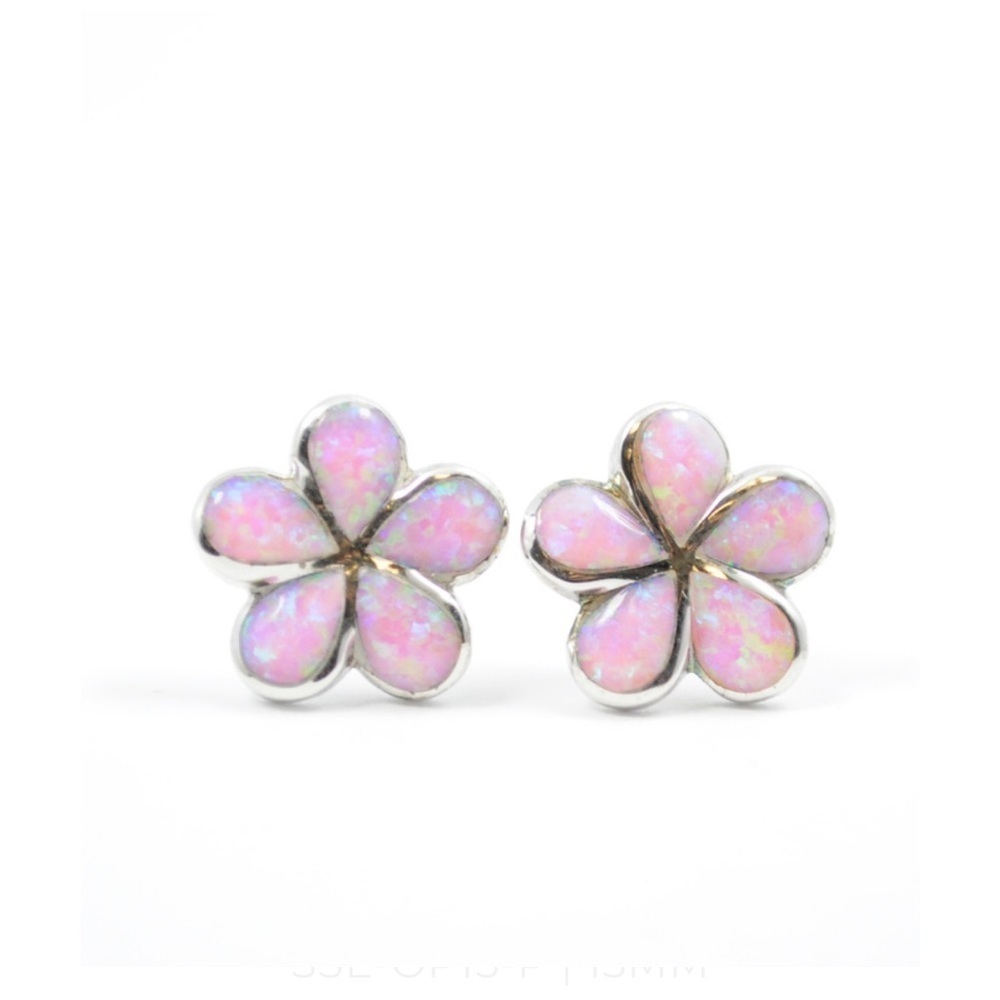 NWT Sterling Silver Plumeria pink opal pendant & earrings 💕💕 new line💕💕 - Picture 8 of 8